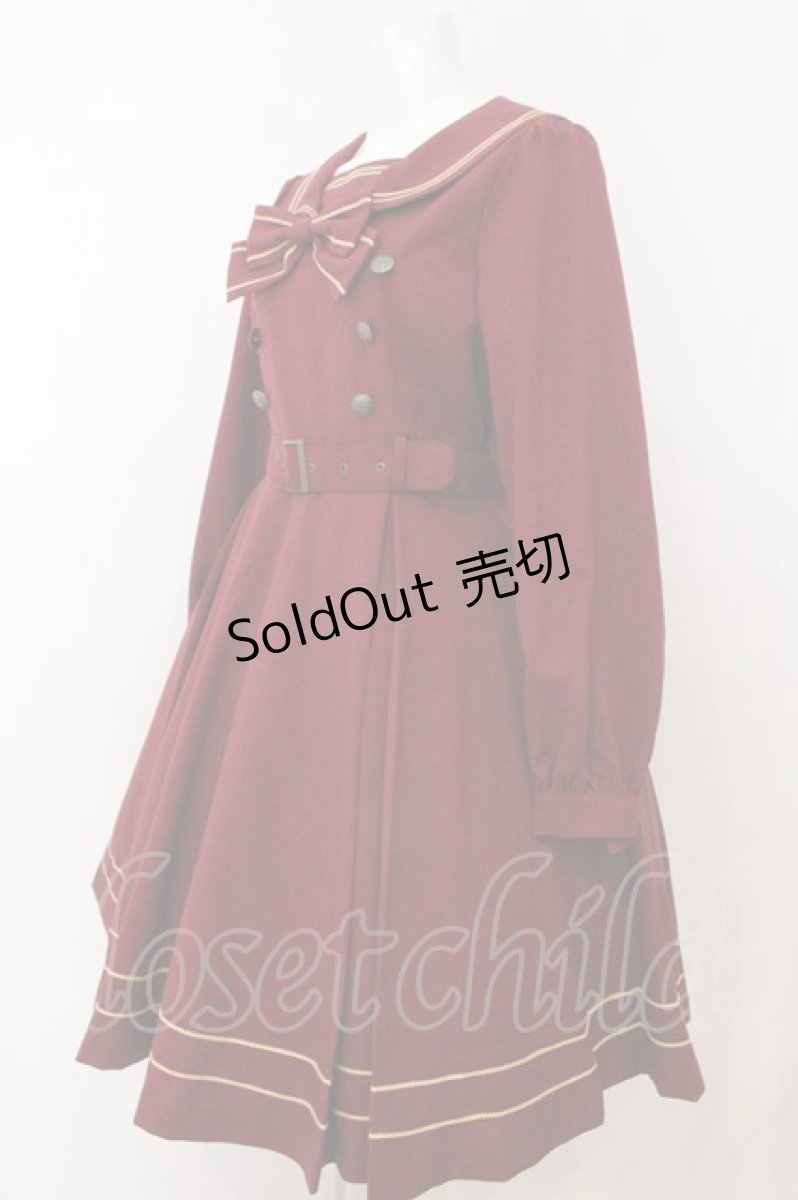 画像3: metamorphose / 長袖セーラーワンピース  えんじ O-26-05-10-5016-ME-OP-OW-OS (3)