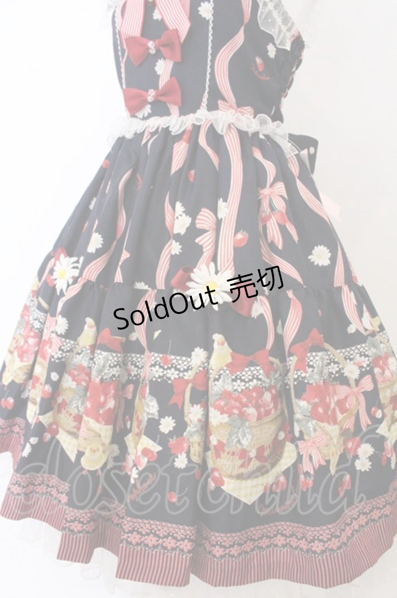 画像3: metamorphose / ことりとBerryバッスルジャンパースカート  ネイビー系 O-26-05-10-5017-ME-OP-OW-OS (3)