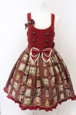 画像1: metamorphose / Brick house切替ジャンパースカート  ボルドー系 O-26-05-10-5018-ME-OP-OW-OS (1)