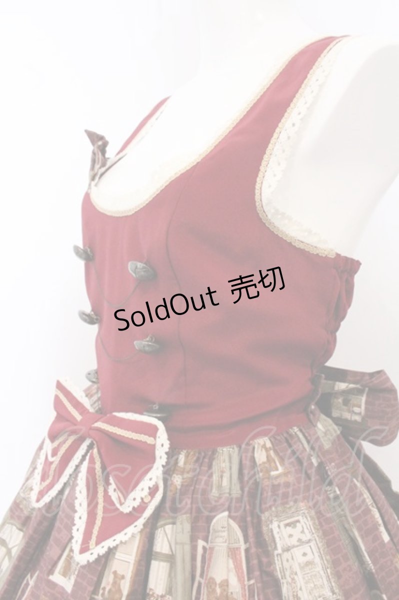 画像2: metamorphose / Brick house切替ジャンパースカート  ボルドー系 O-26-05-10-5018-ME-OP-OW-OS (2)