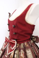 画像2: metamorphose / Brick house切替ジャンパースカート  ボルドー系 O-26-05-10-5018-ME-OP-OW-OS (2)