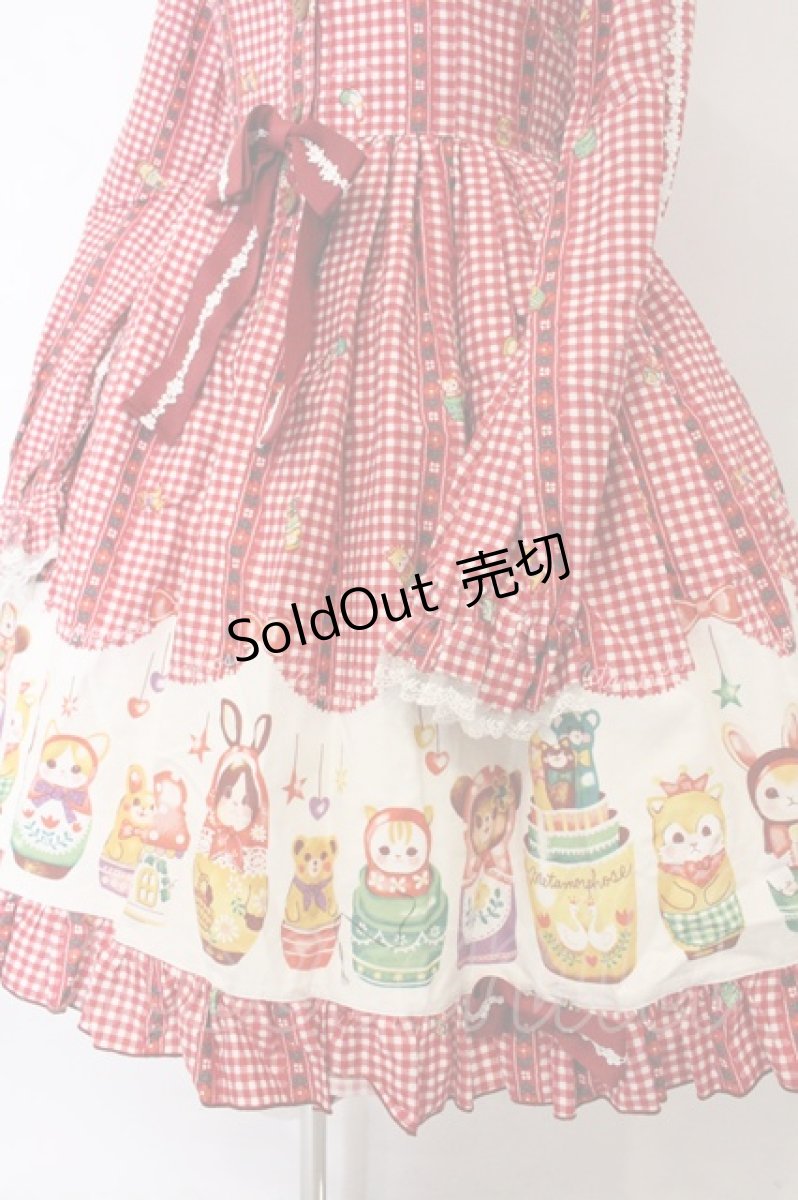 画像3: metamorphose / Nostalgic Matryoshka Doll長袖ワンピース  アカ系 O-26-05-10-5019-ME-OP-OW-OS (3)