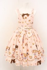 画像1: metamorphose / くまちゃんのBakery cafeエプロンスカート  ピンク O-26-05-10-5021-ME-SK-OW-OS (1)