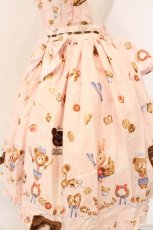 画像2: metamorphose / くまちゃんのBakery cafeエプロンスカート  ピンク O-26-05-10-5021-ME-SK-OW-OS (2)