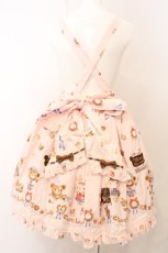 画像4: metamorphose / くまちゃんのBakery cafeエプロンスカート  ピンク O-26-05-10-5021-ME-SK-OW-OS (4)
