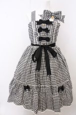 画像1: metamorphose / フリルリボンジャンパースカートセット  クロ O-26-05-10-5023-ME-OP-OW-OS (1)