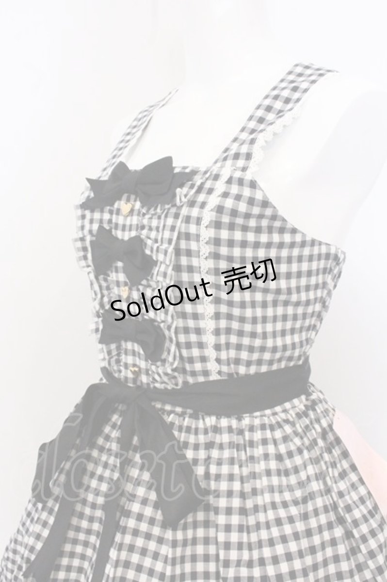 画像2: metamorphose / フリルリボンジャンパースカートセット  クロ O-26-05-10-5023-ME-OP-OW-OS (2)