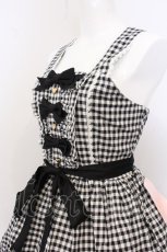 画像2: metamorphose / フリルリボンジャンパースカートセット  クロ O-26-05-10-5023-ME-OP-OW-OS (2)