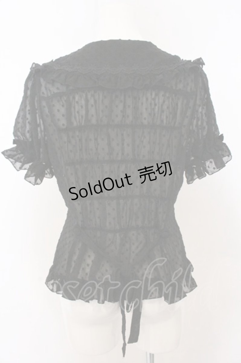 画像3: metamorphose / ドット半袖ブラウス  クロ O-26-05-10-5026-ME-BL-OW-OS (3)