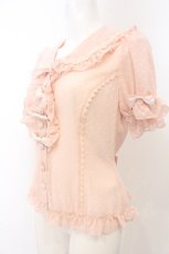 画像2: metamorphose / ドット半袖ブラウス  ピンク O-26-05-10-5027-ME-BL-OW-OS (2)