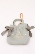 画像1: Maison de FLEUR / ミニダブルリボントートバッグチャーム  グリーン O-26-05-10-030-LO-ZA-OW-OS (1)