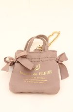 画像1: Maison de FLEUR / ミニダブルリボントートバッグチャーム  ブラウン O-26-05-10-031-LO-ZA-OW-OS (1)