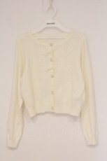 画像1: m petit by misako / AM*ハート透かしニットカーディガン M オフシロ O-26-05-11-001-LO-TO-OW-OS (1)