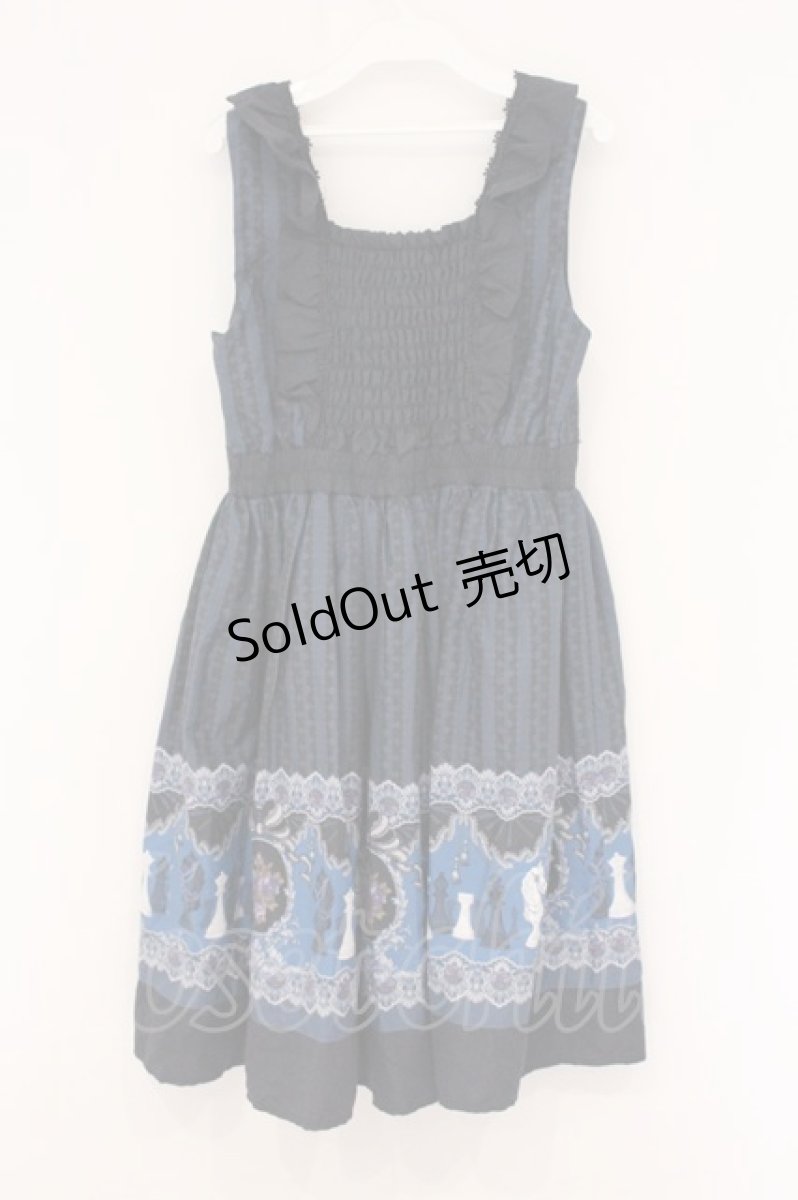 画像4: axes femme / チェス柄ノースリワンピース  ネイビー O-26-05-11-035-AX-OP-IG-OS (4)