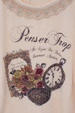 画像2: axes femme / サイドギャザープリントTシャツ  ピンク O-26-05-11-037-AX-TS-IG-OS (2)