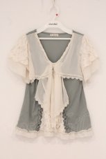 画像1: axes femme / リボンディテールプルオーバー  グリーン系 O-26-05-11-038-AX-TO-IG-OS (1)