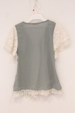 画像3: axes femme / リボンディテールプルオーバー  グリーン系 O-26-05-11-038-AX-TO-IG-OS (3)