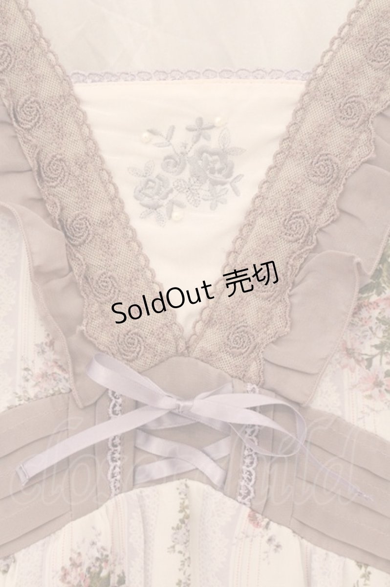 画像2: axes femme / ブーケ×ストライプワンピース M オフシロ×ラベンダー O-26-05-11-041-AX-OP-IG-OS (2)