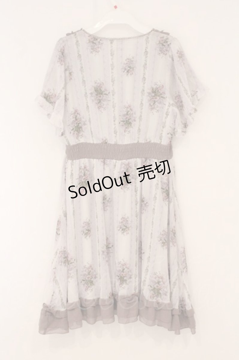 画像3: axes femme / ブーケ×ストライプワンピース M オフシロ×ラベンダー O-26-05-11-041-AX-OP-IG-OS (3)