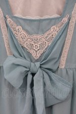 画像2: axes femme / モチーフレース使いシフォンチュニ  グリーン系 O-26-05-11-042-AX-TO-IG-OS (2)
