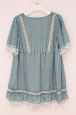 画像3: axes femme / モチーフレース使いシフォンチュニ  グリーン系 O-26-05-11-042-AX-TO-IG-OS (3)