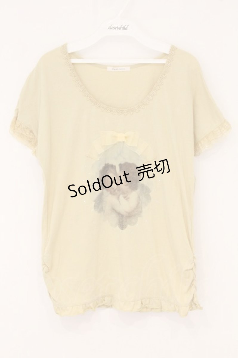画像1: axes femme / 天使プリントTシャツ M イエロー O-26-05-11-044-AX-TS-IG-OS (1)
