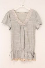 画像1: axes femme / ローウエスト半袖プルオーバー M グレー O-26-05-11-047-AX-TO-IG-OS (1)