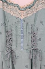 画像2: axes femme / オパール花パネルフレアーワンピース  グリーン系 O-26-05-11-048-AX-SK-IG-OS (2)