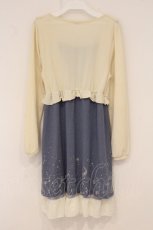 画像3: axes femme / ボレロ風ニットワンピース  ブルー×オフシロ O-26-05-11-049-AX-TO-IG-OS (3)