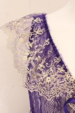 画像3: Vallee lys / Fishtail Lace Gilet  パープル O-26-05-11-051-GO-TO-OW-OS (3)