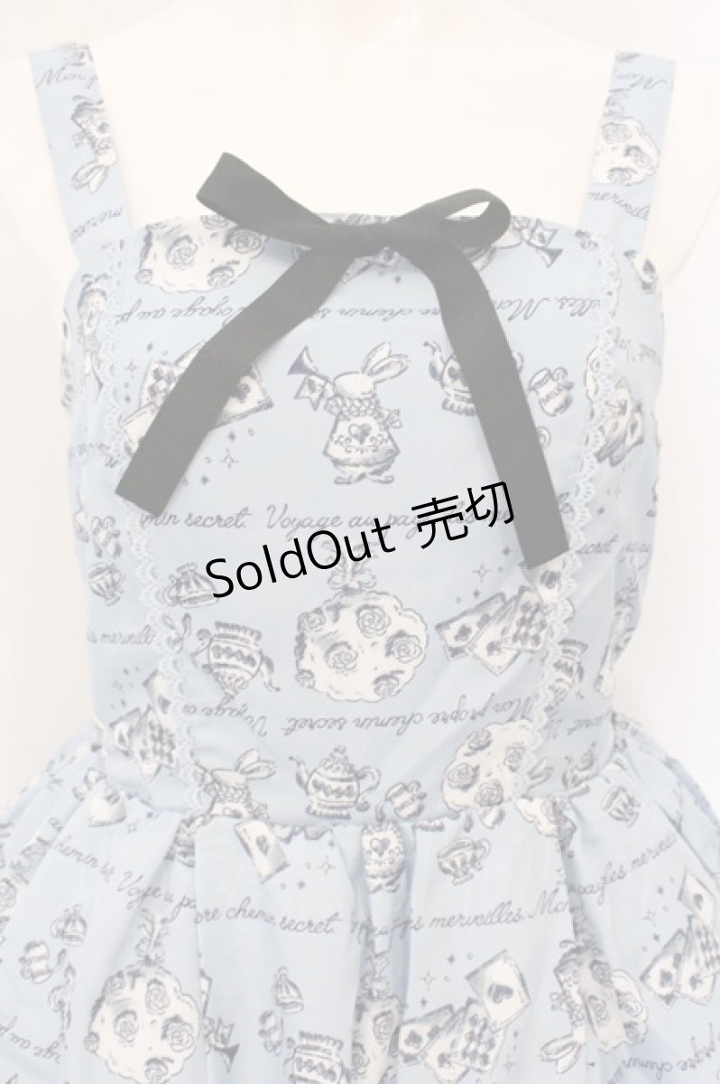 画像2: axes femme kawaii / アリス柄ワンピース M サックス O-26-05-11-061-AX-OP-IG-OS (2)