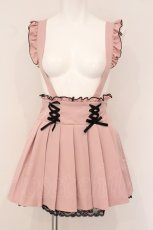 画像1: DearMyLove / サス付フリルレースアッププリーツスカート S ピンク×クロ O-26-05-11-064-GO-SK-IG-OS (1)