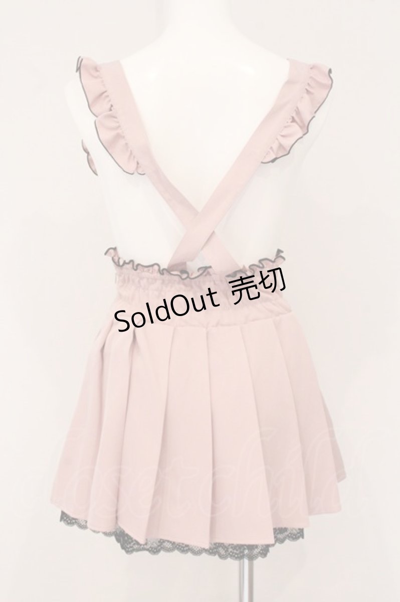 画像3: DearMyLove / サス付フリルレースアッププリーツスカート S ピンク×クロ O-26-05-11-064-GO-SK-IG-OS (3)