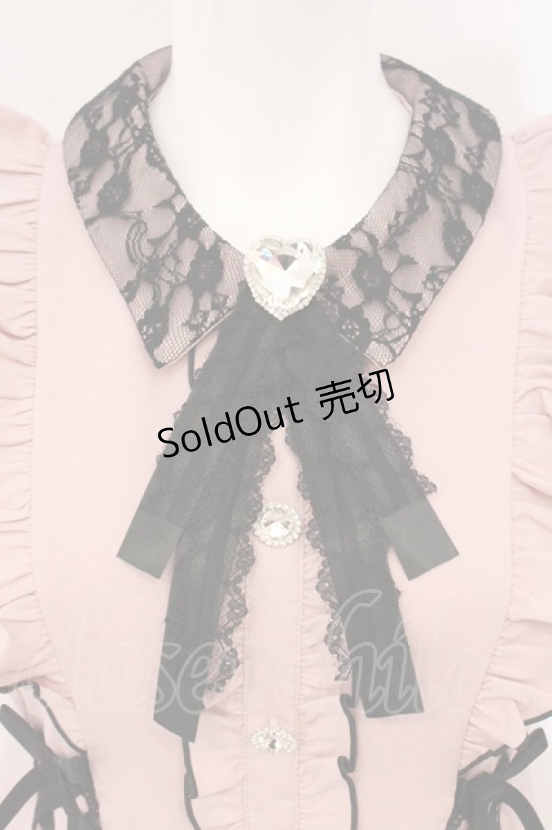 画像2: DearMyLove / レース重ねウエストレースアップフリルセットアップ S ピンク×クロ O-26-05-11-067-GO-OP-IG-OS (2)