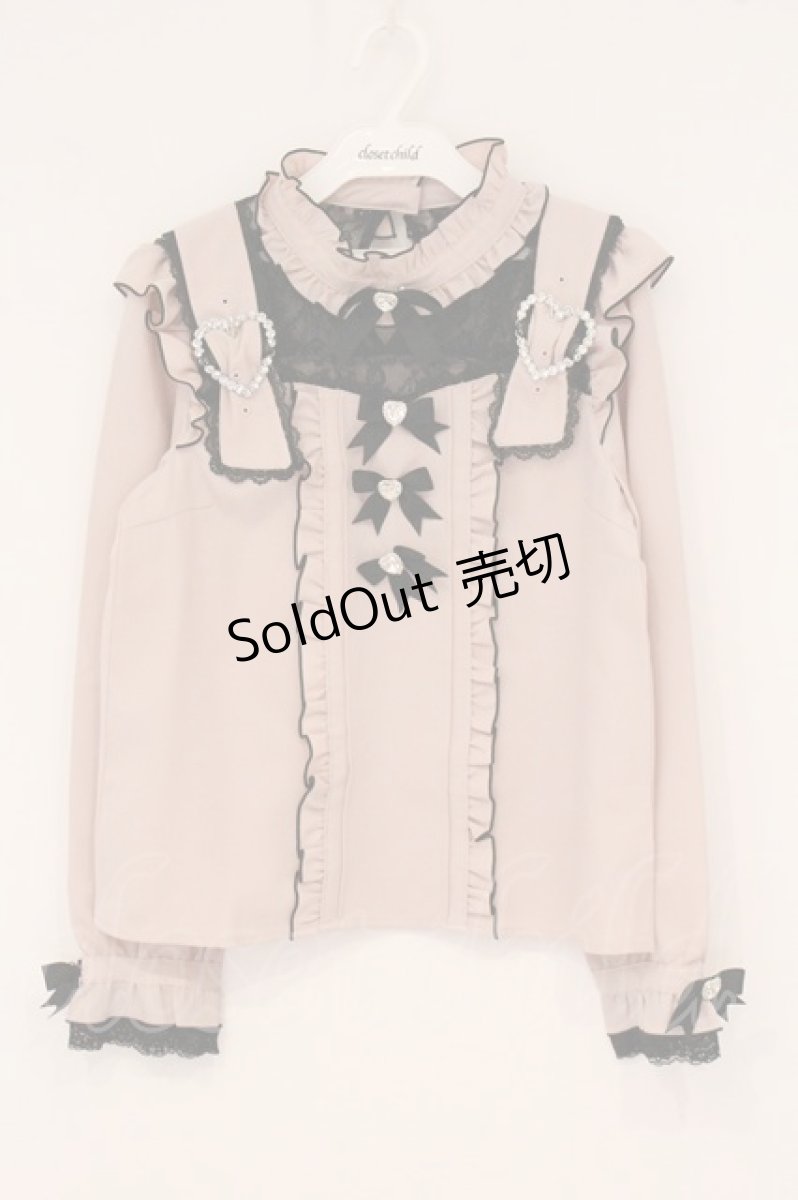 画像1: Dear My Love / ハートベルトチョーカービジューブラウス M ピンク O-26-05-11-072-LO-BL-IG-OS (1)
