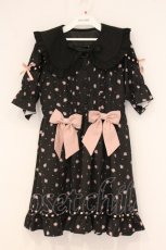 画像1: DearMyLove / 選べる無地orいちご柄ロリータワンピース M いちご柄　クロ O-26-05-11-080-GO-OP-IG-OS (1)