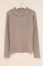 画像1: axes femme / バラボトルネックリブニット F グレージュ O-26-05-11-010-AX-TO-OW-OS (1)