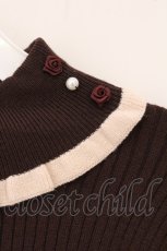 画像2: axes femme / バイカラーフリルローズニット F ブラウン O-26-05-11-011-AX-TO-OW-OS (2)