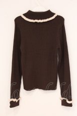 画像3: axes femme / バイカラーフリルローズニット F ブラウン O-26-05-11-011-AX-TO-OW-OS (3)