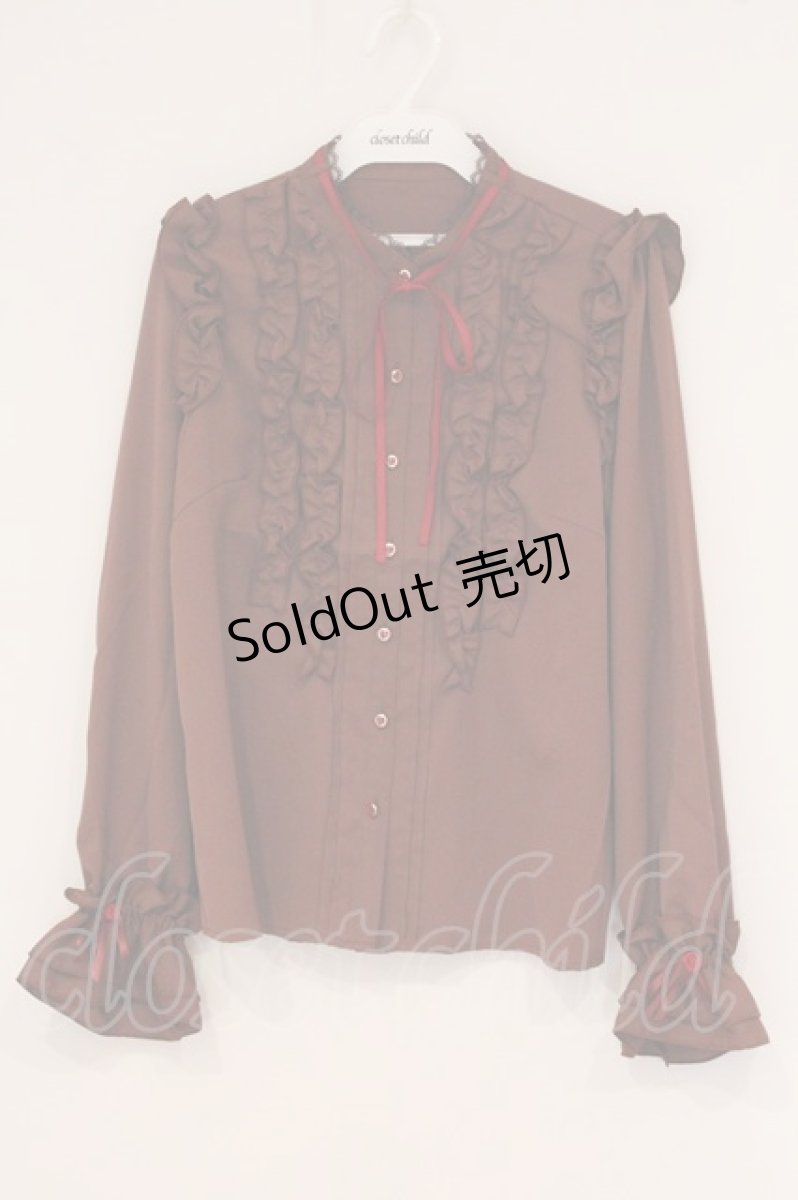 画像1: axes femme / ホイップフリルブラウス F ブラウン O-26-05-11-014-AX-BL-OW-OS (1)