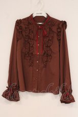 画像1: axes femme / ホイップフリルブラウス F ブラウン O-26-05-11-014-AX-BL-OW-OS (1)