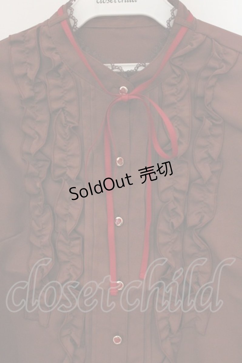 画像2: axes femme / ホイップフリルブラウス F ブラウン O-26-05-11-014-AX-BL-OW-OS (2)