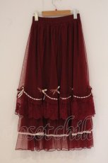 画像3: axes femme / ホイップフリルチュールスカート F ワイン O-26-05-11-016-AX-SK-OW-OS (3)