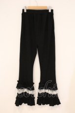 画像3: axes femme / フリル×レースワッフルパンツ F クロ×シロ O-26-05-11-019-AX-PA-OW-OS (3)