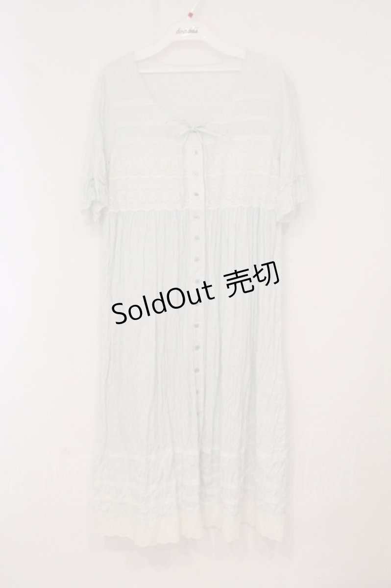 画像1: PINK HOUSE / コットンレース使いワンピース  サックス O-26-05-11-020-LO-OP-OW-OS (1)