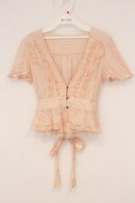 画像1: axes femme / Vネックフリルショートボレロ M ピンク O-26-05-11-024-AX-TO-OW-OS (1)