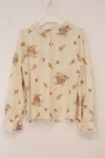 画像3: axes femme / シフォンフラワー刺繍トップス M キナリ O-26-05-11-026-AX-TO-OW-OS (3)