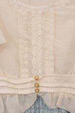 画像2: axes femme / ブラウスドッキングワンピース  サックス×オフシロ O-26-05-11-030-AX-OP-IG-OS (2)