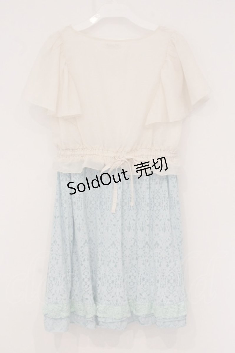 画像4: axes femme / ブラウスドッキングワンピース  サックス×オフシロ O-26-05-11-030-AX-OP-IG-OS (4)