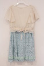 画像4: axes femme / ブラウスドッキングワンピース  サックス×オフシロ O-26-05-11-030-AX-OP-IG-OS (4)